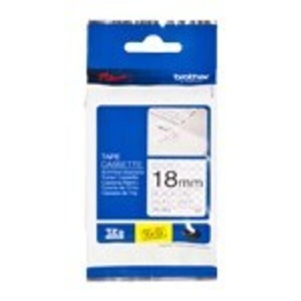 Brother TZe-SE4 Tamper Evident - Black on White Laminated Labelling Tape -18mm x 8 Metres