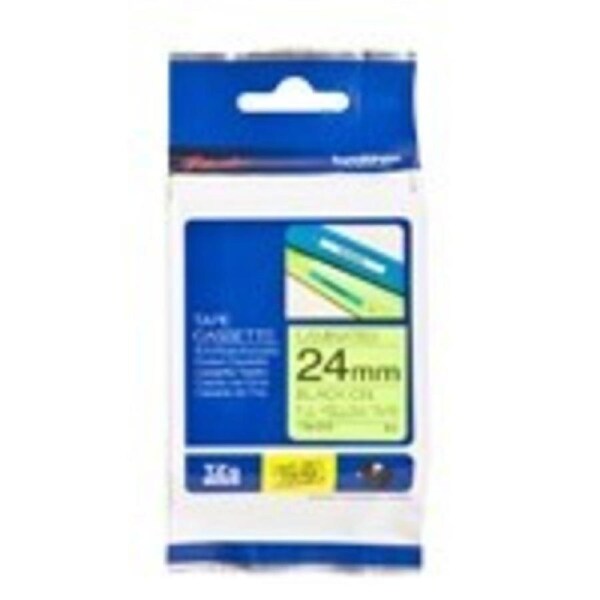 Brother TZe-C51 Black on Fluro Yellow Laminated Tape - 24mm x 5M