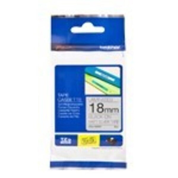 Brother TZe-M941 Black on Matt Silver Laminated Tape - 18mm x 8M