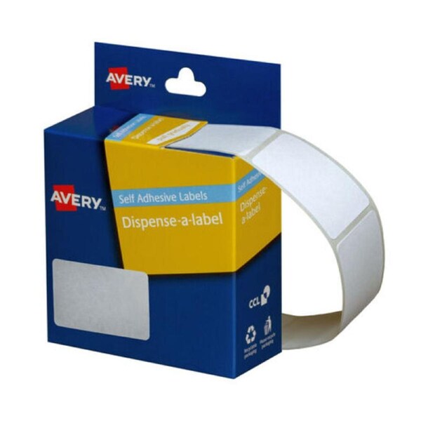 Avery Label Dispenser White Rectangle 35x49mm - 220 Labels per Roll