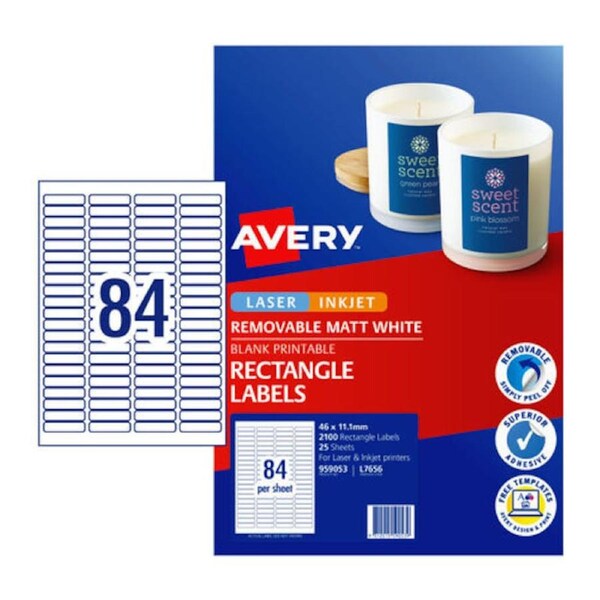 Avery Label LIP Multi-Purpose L7656REV 46x11.11mm - 84Up Pack 25