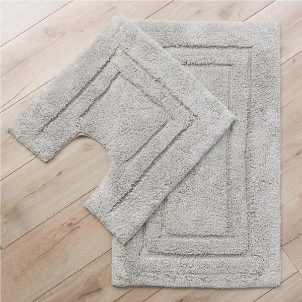 Renee Taylor 2 Piece 2200GSM Tufted Bath Mat Set Linen