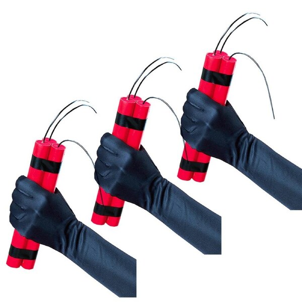 3PK Fake Dynamite Sticks Explosive Bomb Prop Robber Dress Up Costume Accessory
