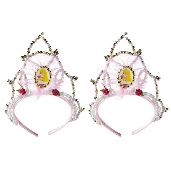 2PK Disney Princess Girls Sleeping Beauty Beaded Tiara/Crown Costume Accessory