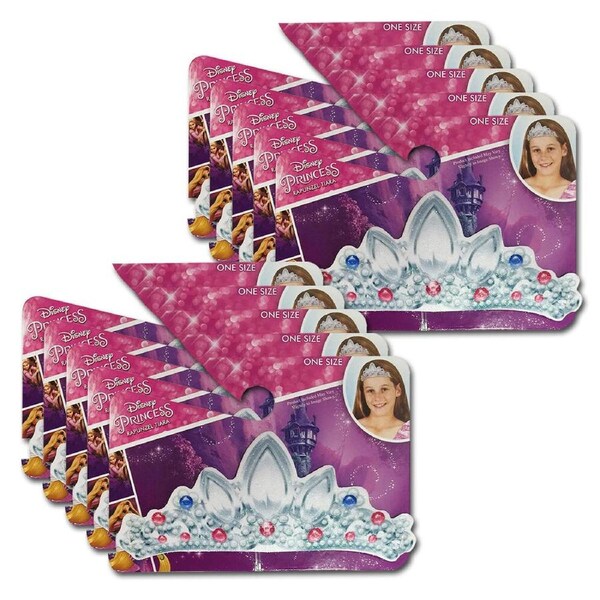 10PK Disney Tangled Girls Princess Rapunzel Fabric Tiara/Crown Costume Accessory