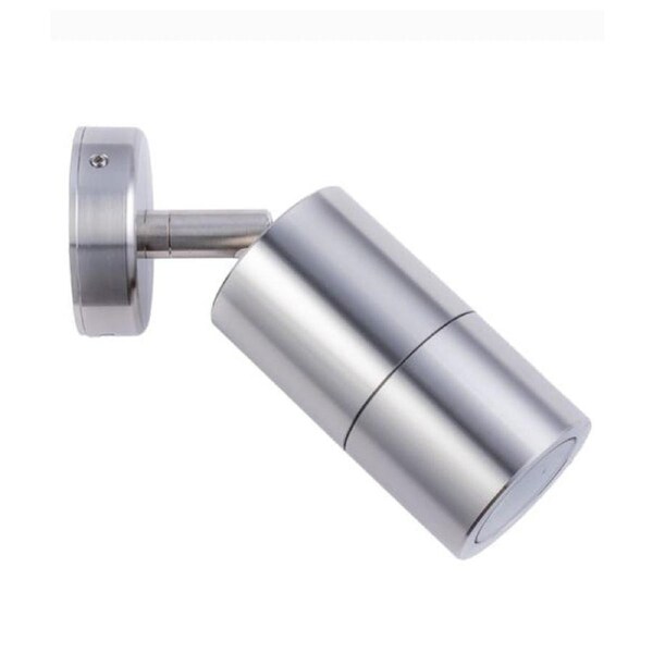 Pillar Light Single Adjustable 12V MR16 Stainless Steel 316 IP65 Round Back Plate