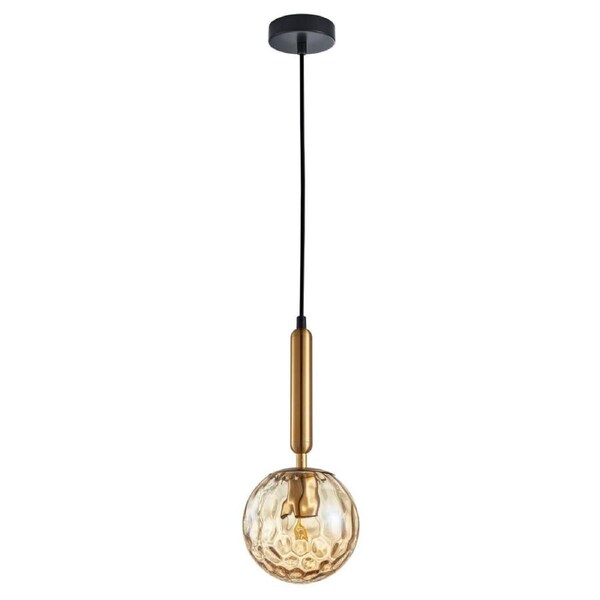 TRATTINO Pendant Lamp Light Interior ES 72W Bronze Amber Spherical Glass Enclosed