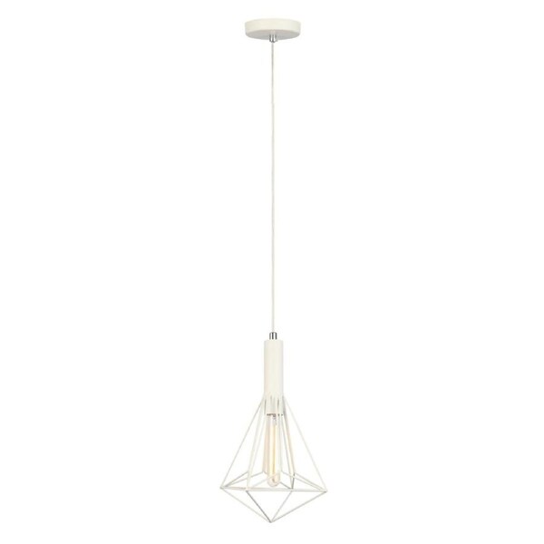 WHITEBAND Pendant Lamp Light Interior ES White Large Diamond Cage OD250mm