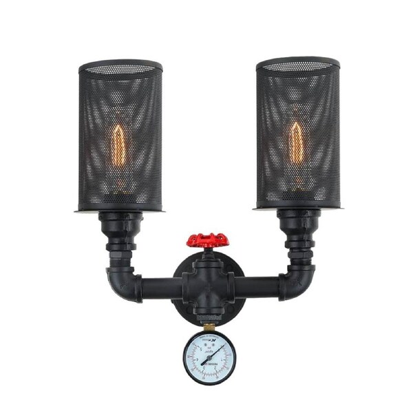 VENETO Wall Light Interior Surface Mounted ESx2 Oblong Black Mesh