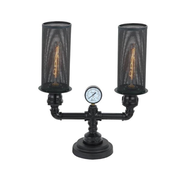 VENETO Table Lamp ESx2 Black Mesh Oblong OD110mm with Black