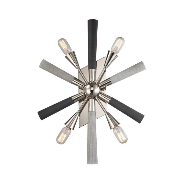 SPUTNIK Wall Light Interior Surface Mounted ESx4 Sea Anenome Dark & Light Grey with Polished Nickel