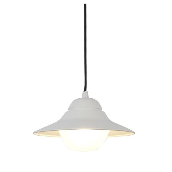 SPY Pendant Lamp Light ES Matte White Sun Hat IP44 OD340mm Frosted Diffuser