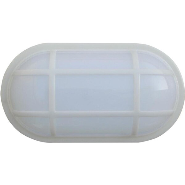Bulkhead Wall Light Lamp 20W Oval White 5000K IP65 Optional Cage 1700LM
