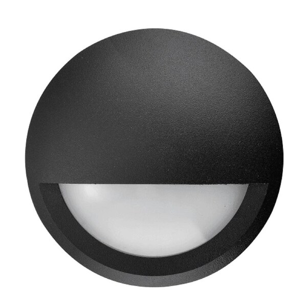Step Wall Light Surface Mounted 12V 6W Round Black 3000K IP65 Eyelid OD98mm 480LM