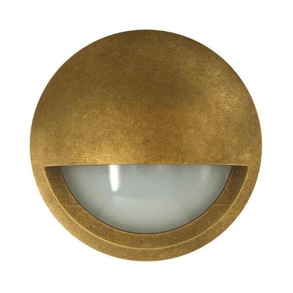 Step Wall Light Surface Mounted 12V 6W Round Ant Brass 3000K IP65 Eyelid OD98mm 480LM