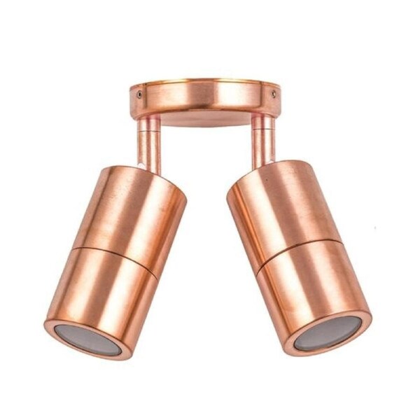 Pillar Light Double Adjustable 12V MR16 Copper IP65 Round Back Plate