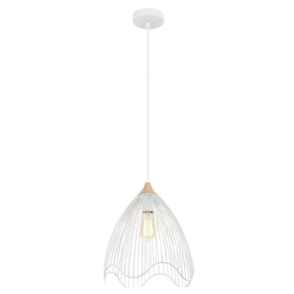 SPIAGGIA Pendant Lamp Light Interior ES White Wire Cone with Wavy Edge OD330mm