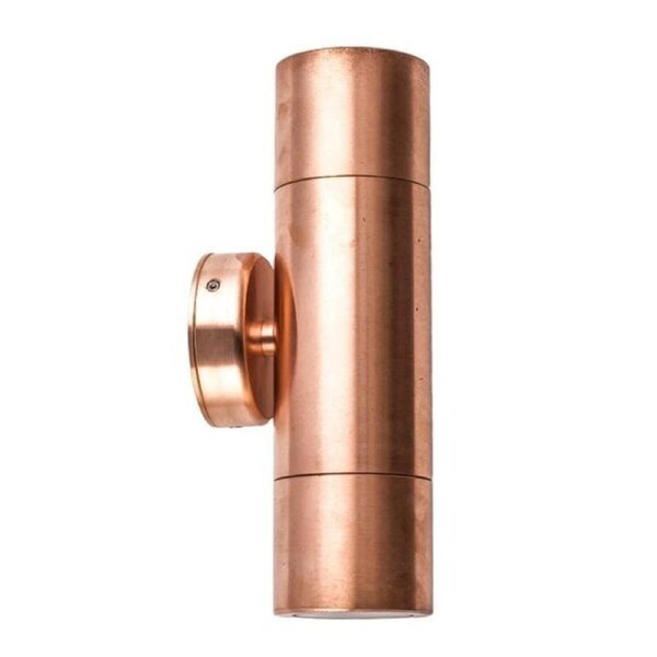 Pillar Light Up/Down GU10 Copper IP65 Round Back Plate