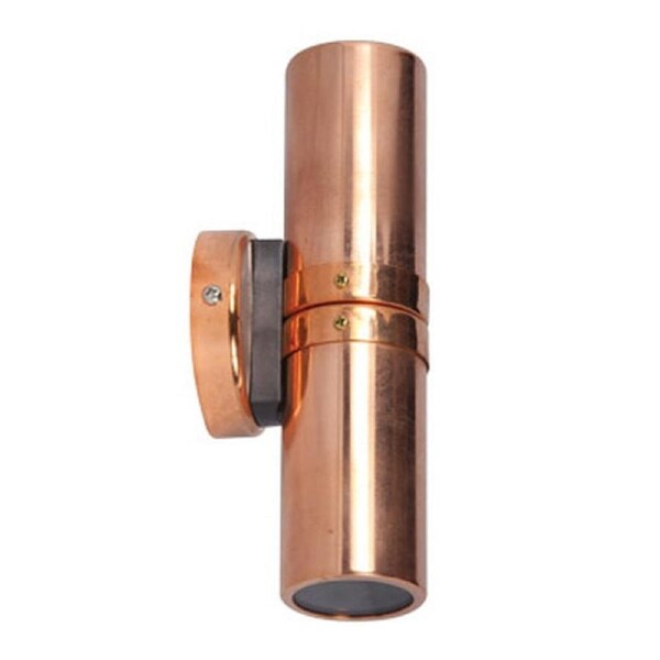 Pillar Light Up/Down 12V MR16 Copper IP65 Round Back Plate Anti-Glare