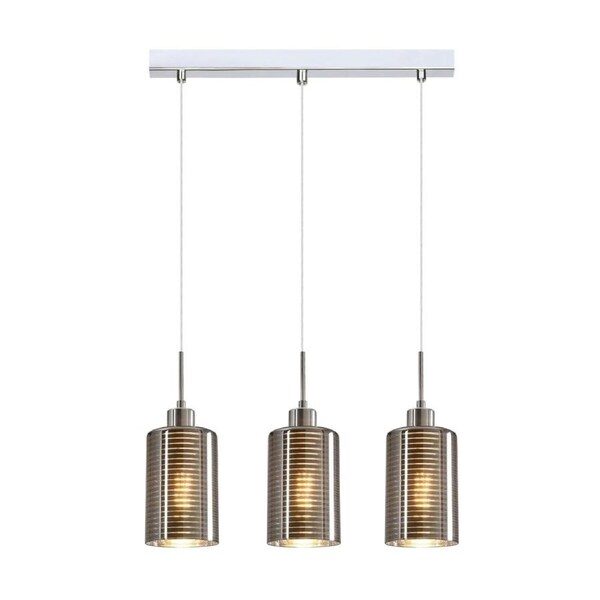 ESPEJO Pendant Lamp Light Interior ES x 3 72W Chrome Glass Oblong Square Base