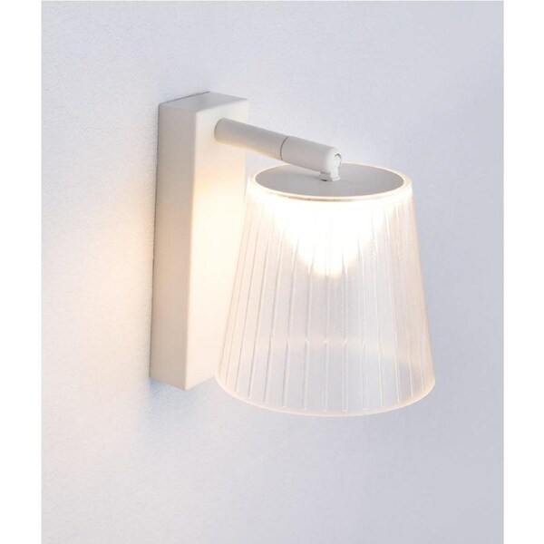 CHESTER Wall Light Interior Surface Mounted Adjustable 6W Slant Clear PS Shade 3000K with White 402LM