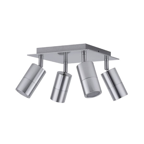 Pillar Light Adjustable 4 Light GU10 Titanium IP44 Square Back Plate