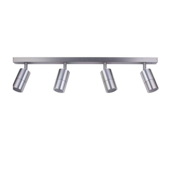 Pillar Light Adjustable 4 Light GU10 Titanium IP44 Rectangular Bar Back Plate