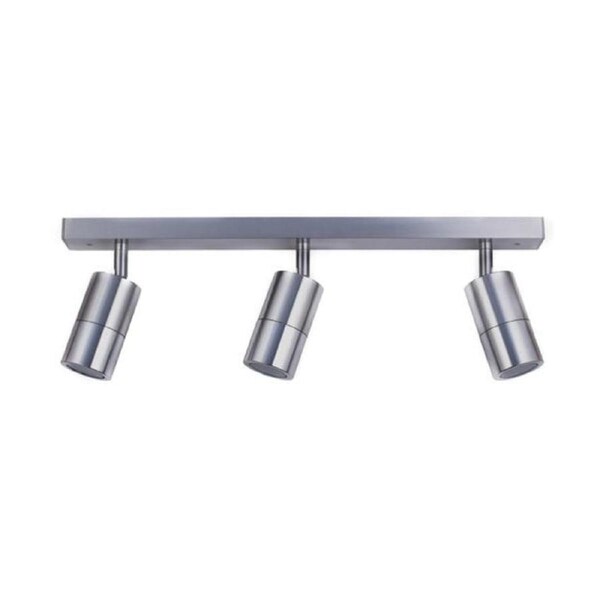 Pillar Light Adjustable 3 Light GU10 Titanium IP44 Rectangular Bar Back Plate