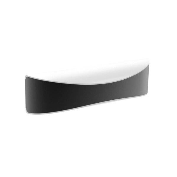 Pia Modern Wall Light Surface Mounted Up/Down 10W Curved Dark Grey Opal Diffuser