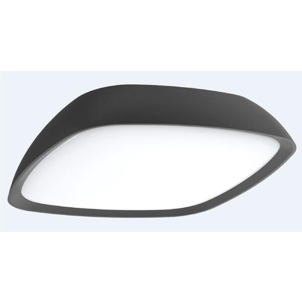 DOCCIA Wall Light Surface Mounted 20W Square Dark Grey 3000K IP65 Opal Diffuser Rounded 920LM