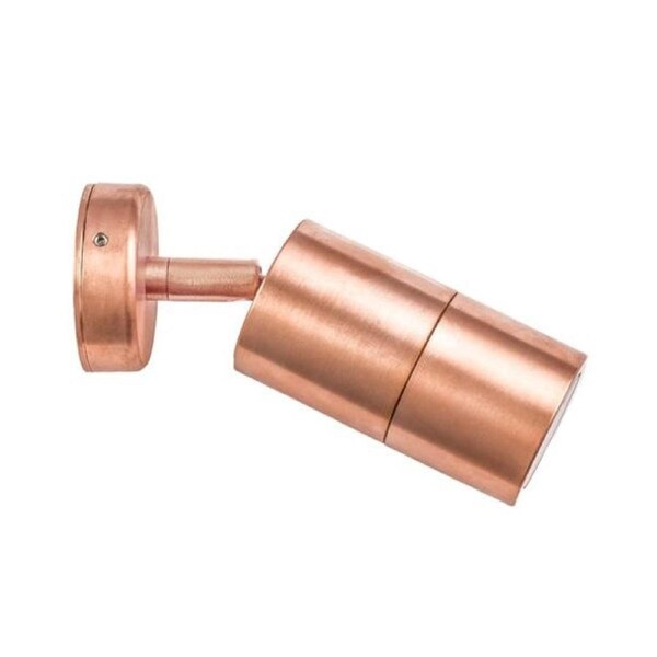 Pillar Light Single Adjustable GU10 Copper IP65 Round Back Plate