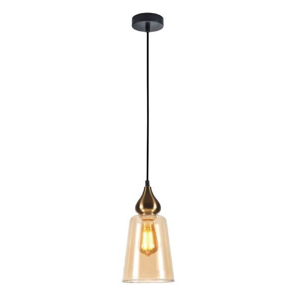 JEREZ Pendant Lamp Light Interior ES 72W Bronze Amber Flat Top Ellipse OD160xH305mm