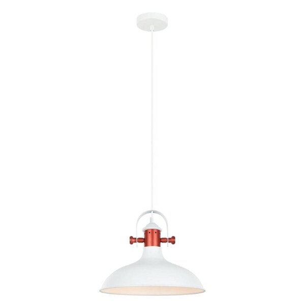 NARVIK Pendant Lamp Light Interior ES Matte White Dome with Copper Highlight OD360mm