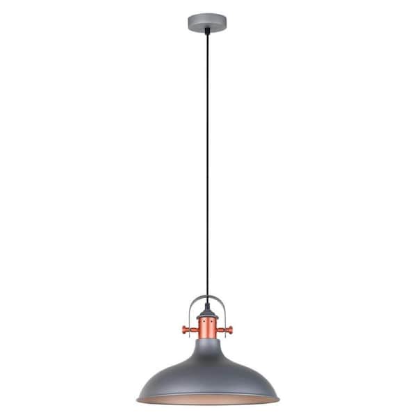 NARVIK Pendant Lamp Light Interior ES Matte Grey Dome with Copper Highlight OD360mm