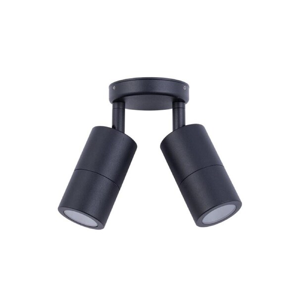 Pillar Light Fixed GU10 Black IP65 Round Back Plate