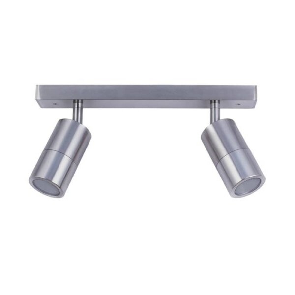 Pillar Light Double Adjustable GU10 Titanium IP44 Rectangular Bar Back Plate