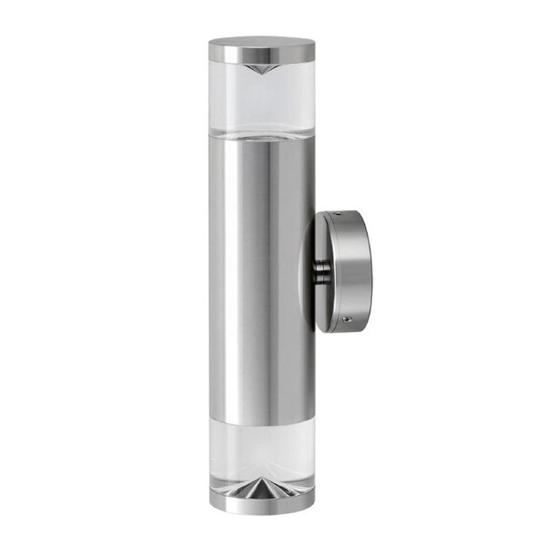 PHARE Pillar Light Up/Down GU10 Titanium IP65 Round Back Plate Anti-Glare 2 Glass