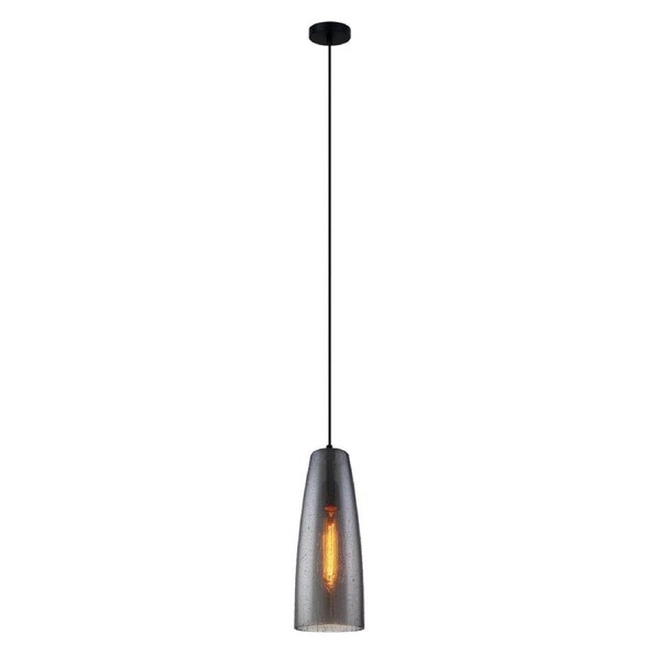 CHUVA Pendant Lamp Light Interior ES Smoke Black Glass Ellipse with Rain Drop OD135mm