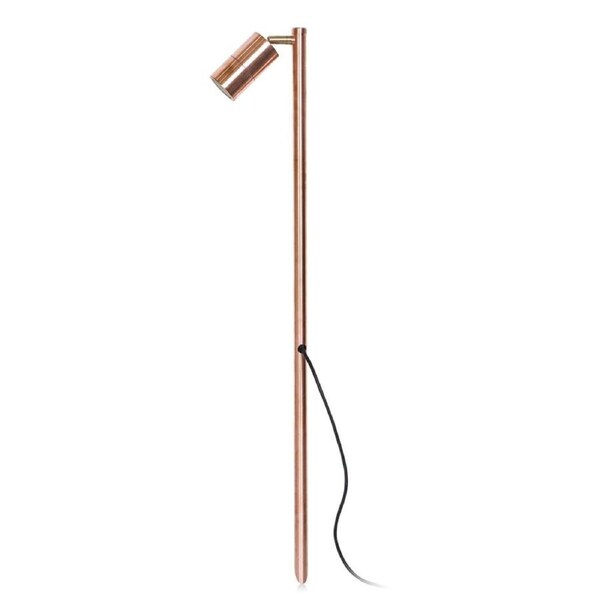 Garden Spike Light Single Adjustable 12V MR16 Copper IP65 L1000mm Cable encl Post