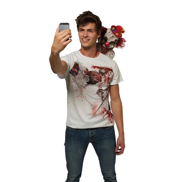 Rubies Dress Up Selfie Shocker Clown Shirt w/Effect Size Standard Unisex