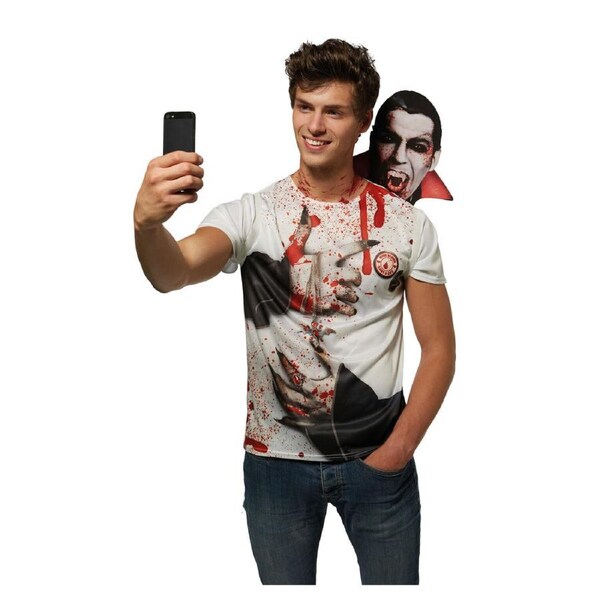 Rubies Dress Up Selfie Shocker Vampire Shirt w/Effect - Size Standard