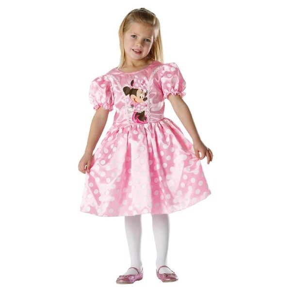 Disney Minnie Mouse Classic Pink Dress Up Halloween Party Kids Costume Size 3-5