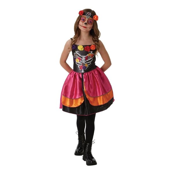 Rubies Sugar Skull Day Of The Dead Dress Up Halloween Party Costume Size 9-10y