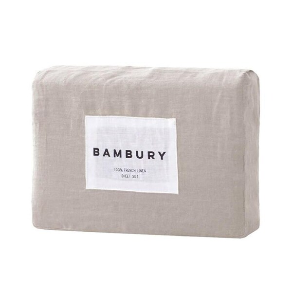 Bambury French Linen Sheet Set Pebble King