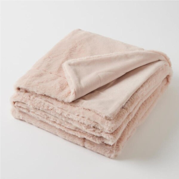 Inner Spirit Faux Super Soft Throw Fur Rug - Dusty Pink