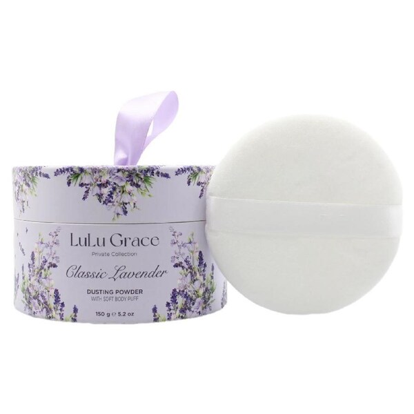 Lulu Grace 150gm Classic Lavender Dusting Powder with Puffer (Talc Free)
