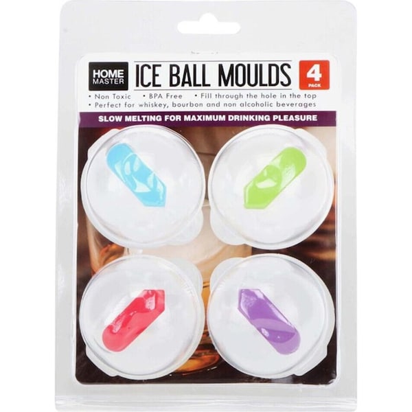 Ozoffer 4x Large Ice Ball Maker Cube Tray Big Mold Sphere Whiskey Drink Round Mould DIY