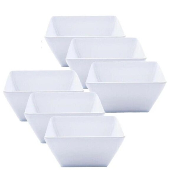 Ozoffer 6X Melamine Bowls Square Lightweight Durable Strong 25cm x 25cm