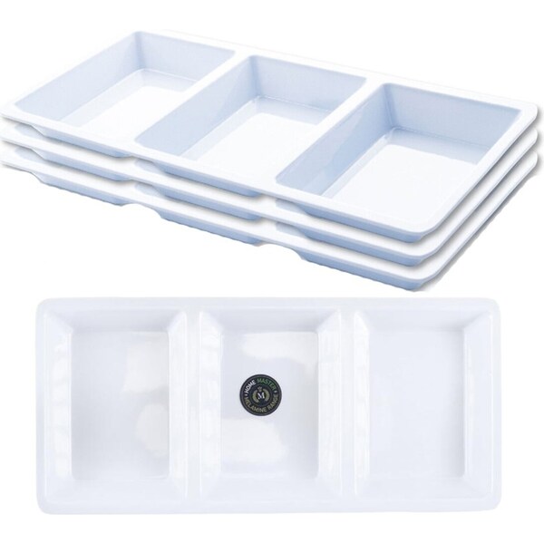 Ozoffer 3x Melamine Plate 3 Section Divided 33.5cm x 15.5cm