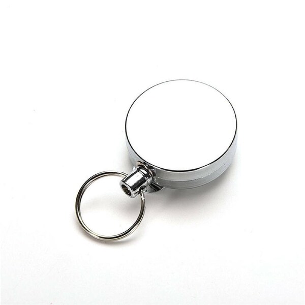 2 Recoil Key Ring Retractable Chain ID Pull Holder Reel Belt Clip Extend Keyring